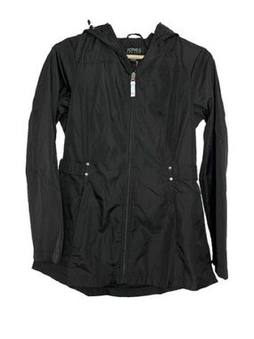 Jones New York Black Hooded Utility Jacket